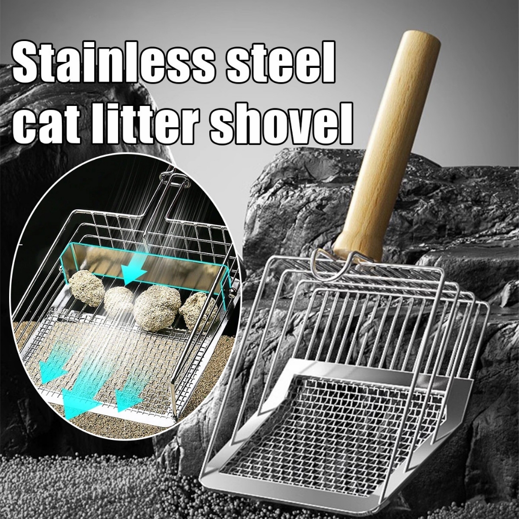 Serokan Pasir Kucing Sekop Pasir Cat Litter Skoop serokan kotoran kucing Dengan Pengait Debu Logam K
