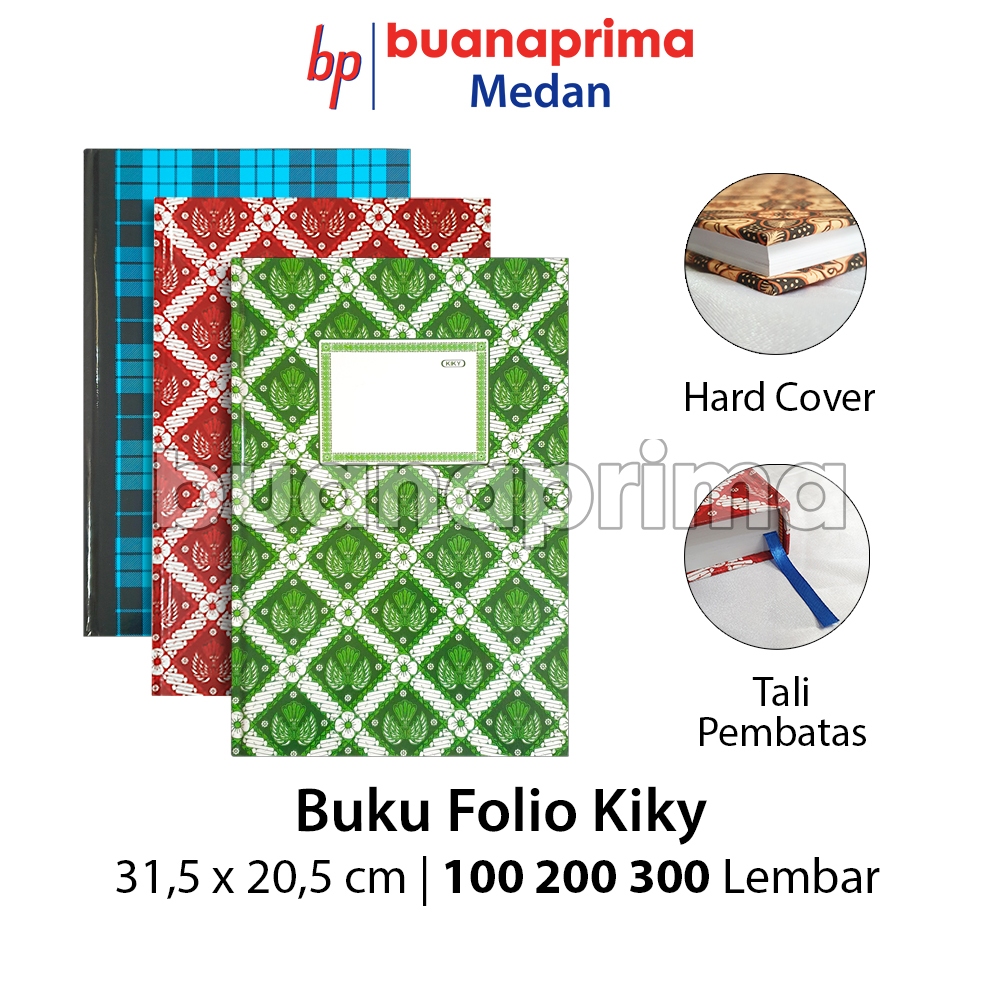 Buku FOLIO HARD COVER KIKY 100 200 300 Lembar per pcs Buku Tulis Akuntansi Pembukuan F4
