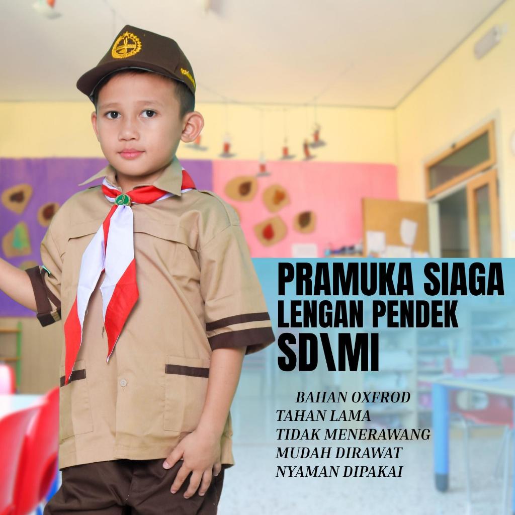 SERAGAM PRAMUKA SIAGA SD bet bordir lengan pendek premium-ALTA SERAGAM SEKOLAH
