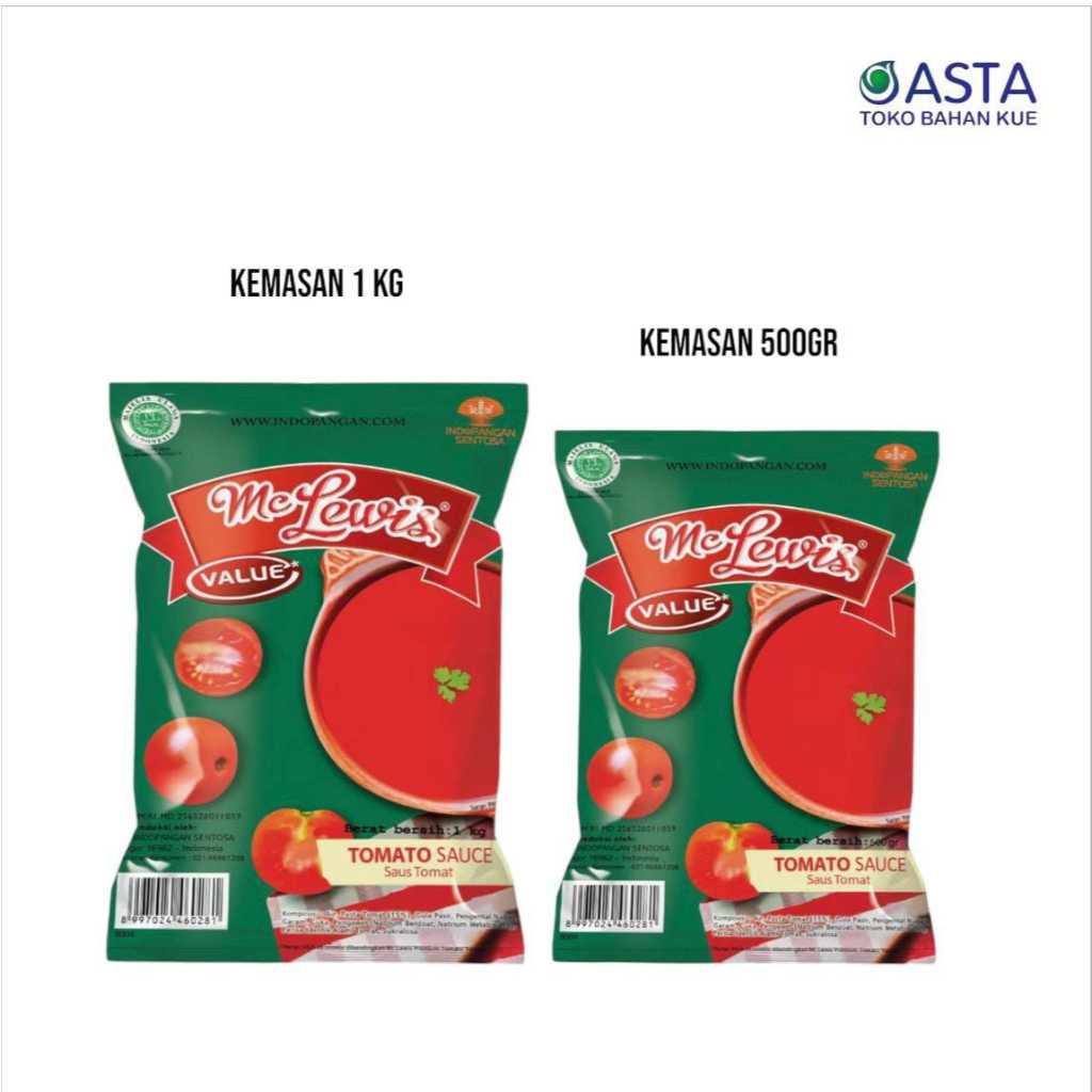 

Mc Lewis Tomato Sauce Value 500 Gr dan 1 Kg