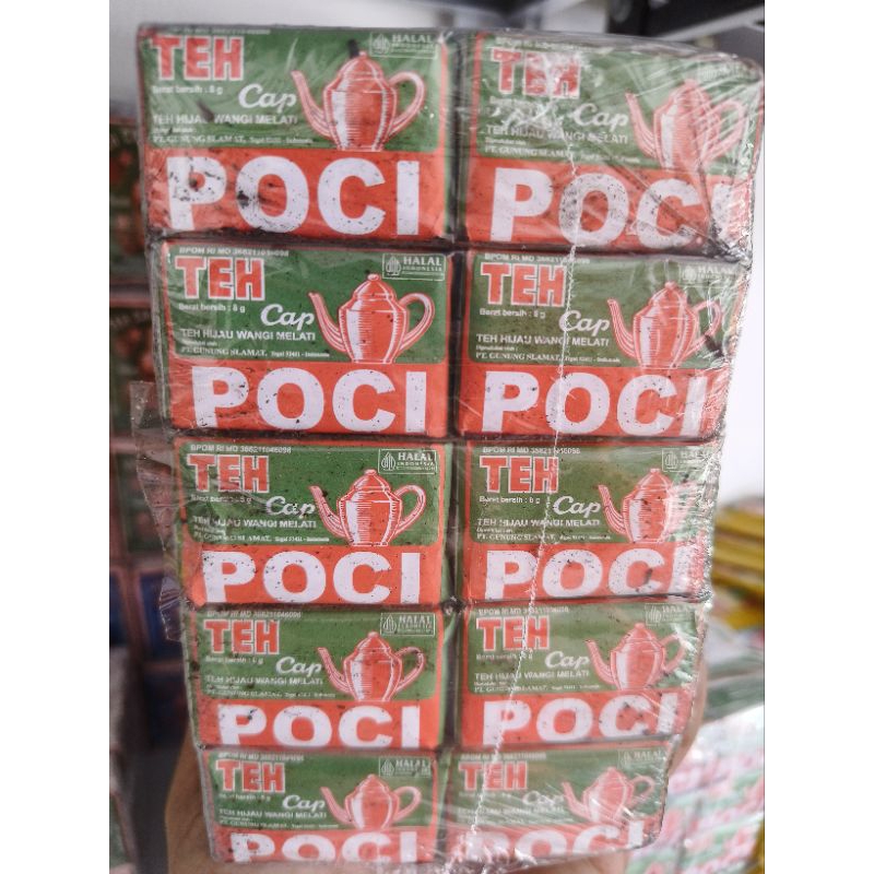 

Teh Hijau Wangi Melati Cap Poci Kemasan 1 Pack isi 50 Bungkus