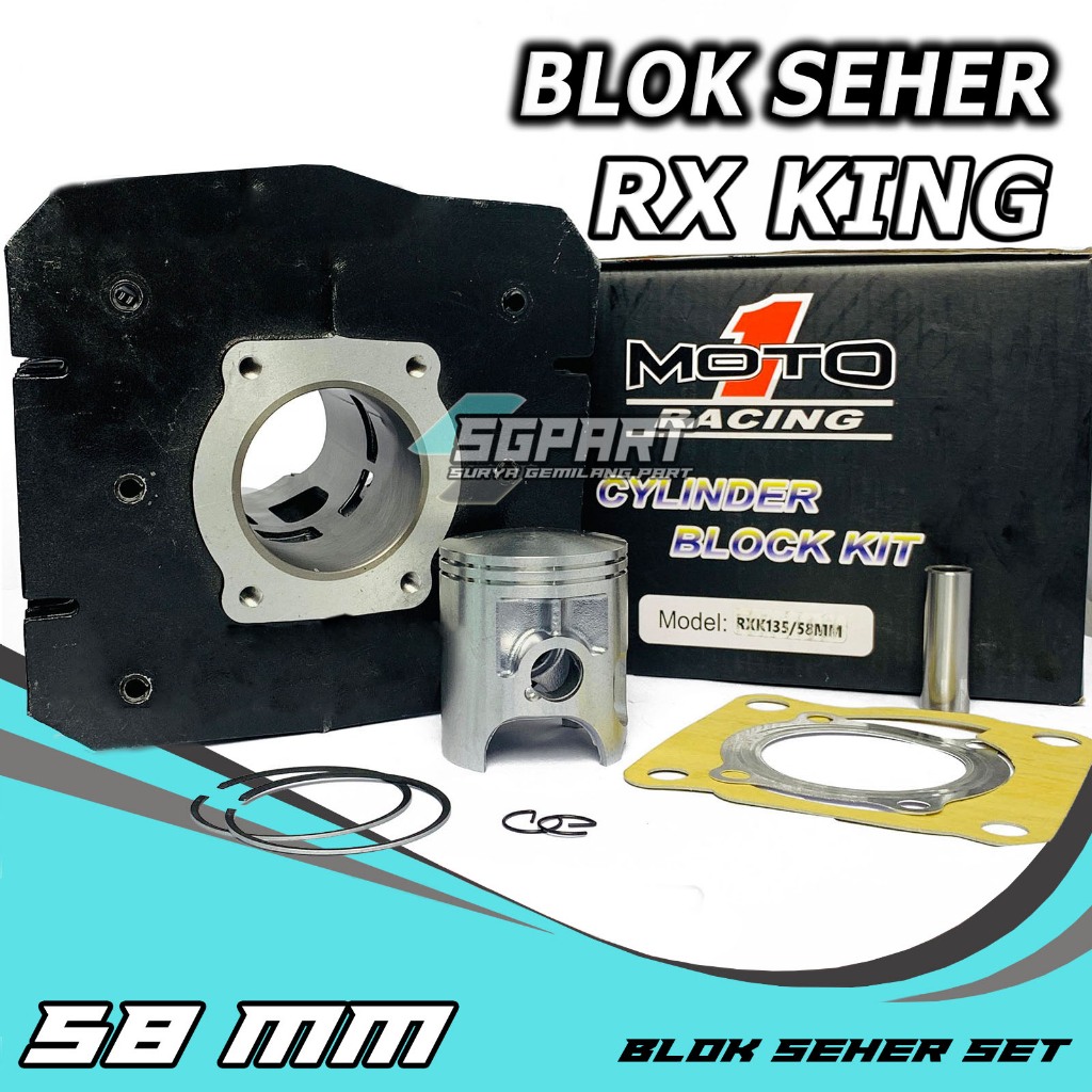 Blok cylinder Moto1 Yamaha RX king piston 58 block seher