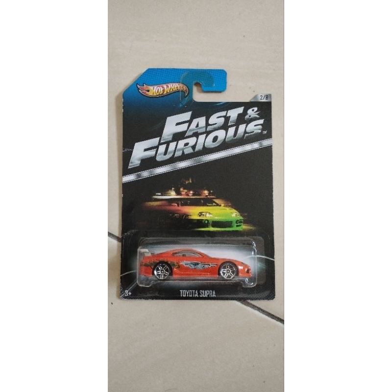 Hotwheels RARE Fast Furious Toyota Supra Orange Silver Wing