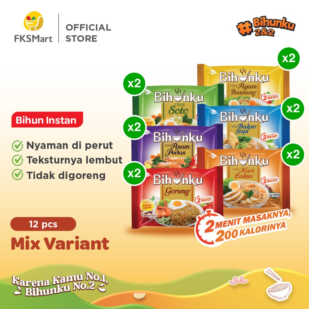 

Bihunku Mix Variant Paket Isi 12