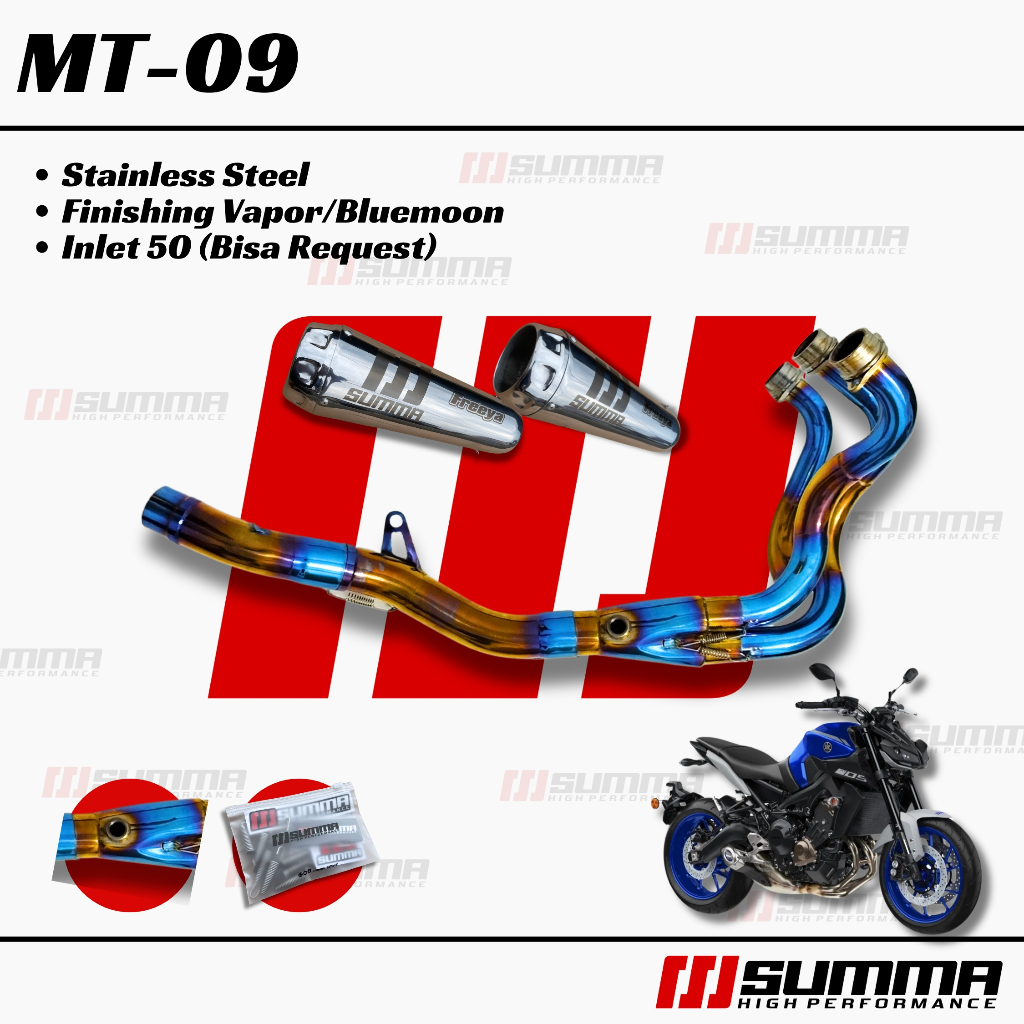 Knalpot Bending Yamaha Mt 09 Full System Bluemoon Sandblast Race Pro Race Summa Exhaust