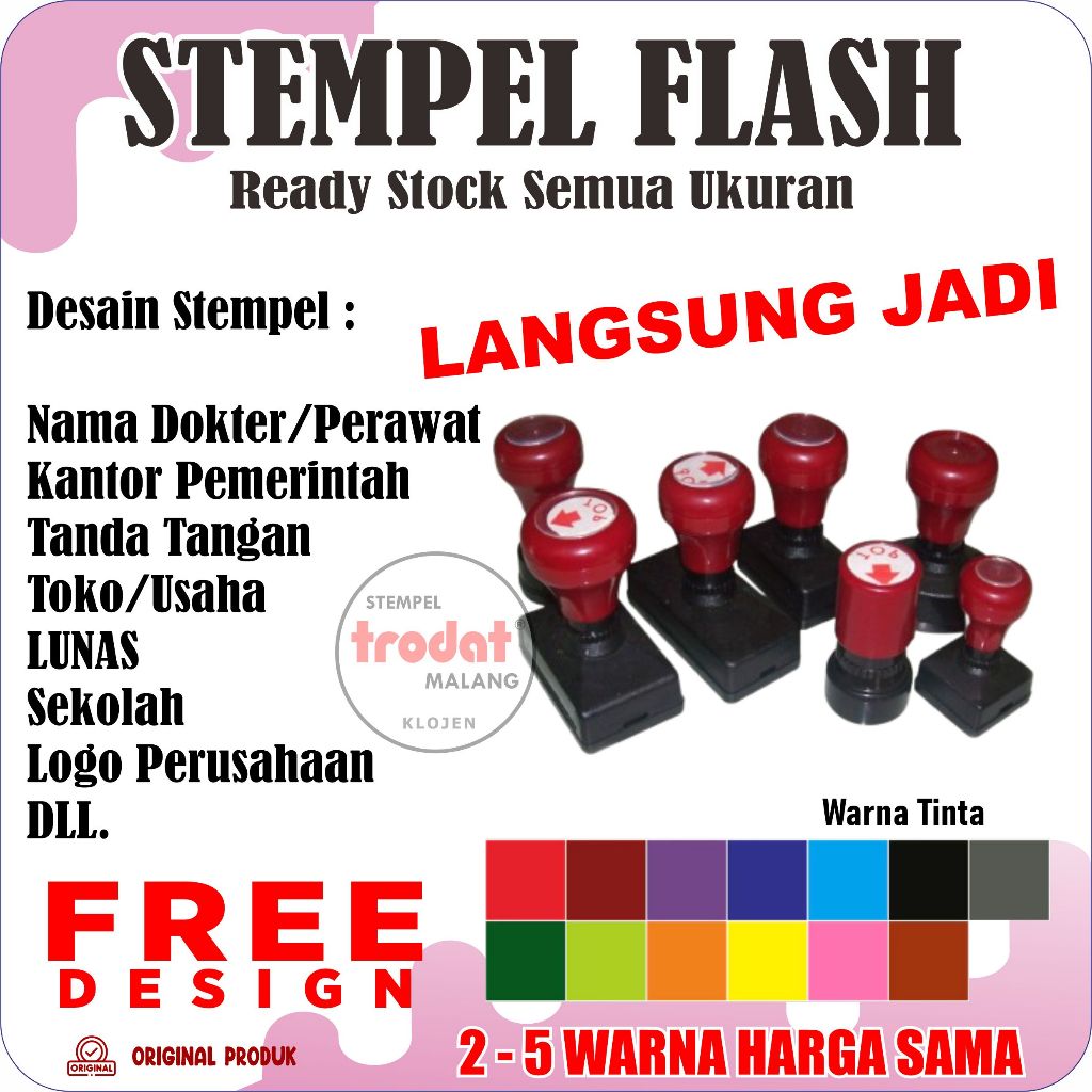 

Stempel Flash Otomatis FREE-DESAIN(Sudah Terisi Tinta)