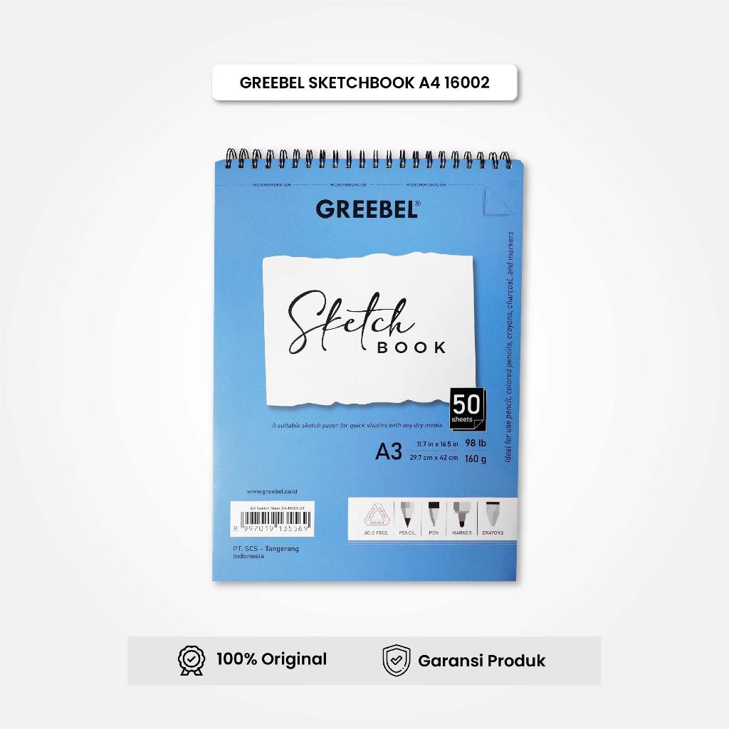

GREEBEL Buku Gambar / Sketch Book A3 16002 / Buku Gambar 50 Lembar / Buku Sketsa Drawing Book