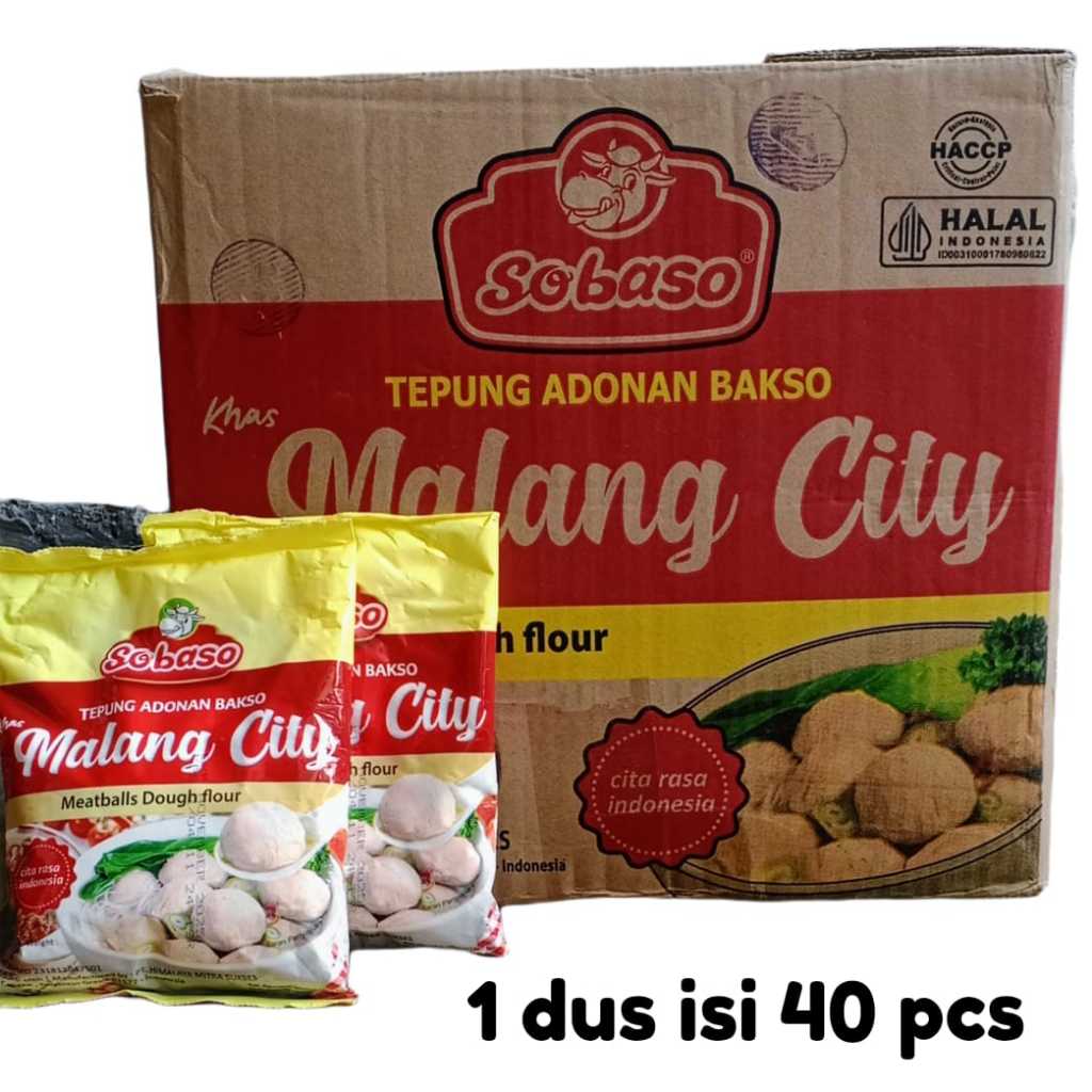 

Tepung Adonan Bakso Malang City Sobaso 1 dus isi 40 pcs