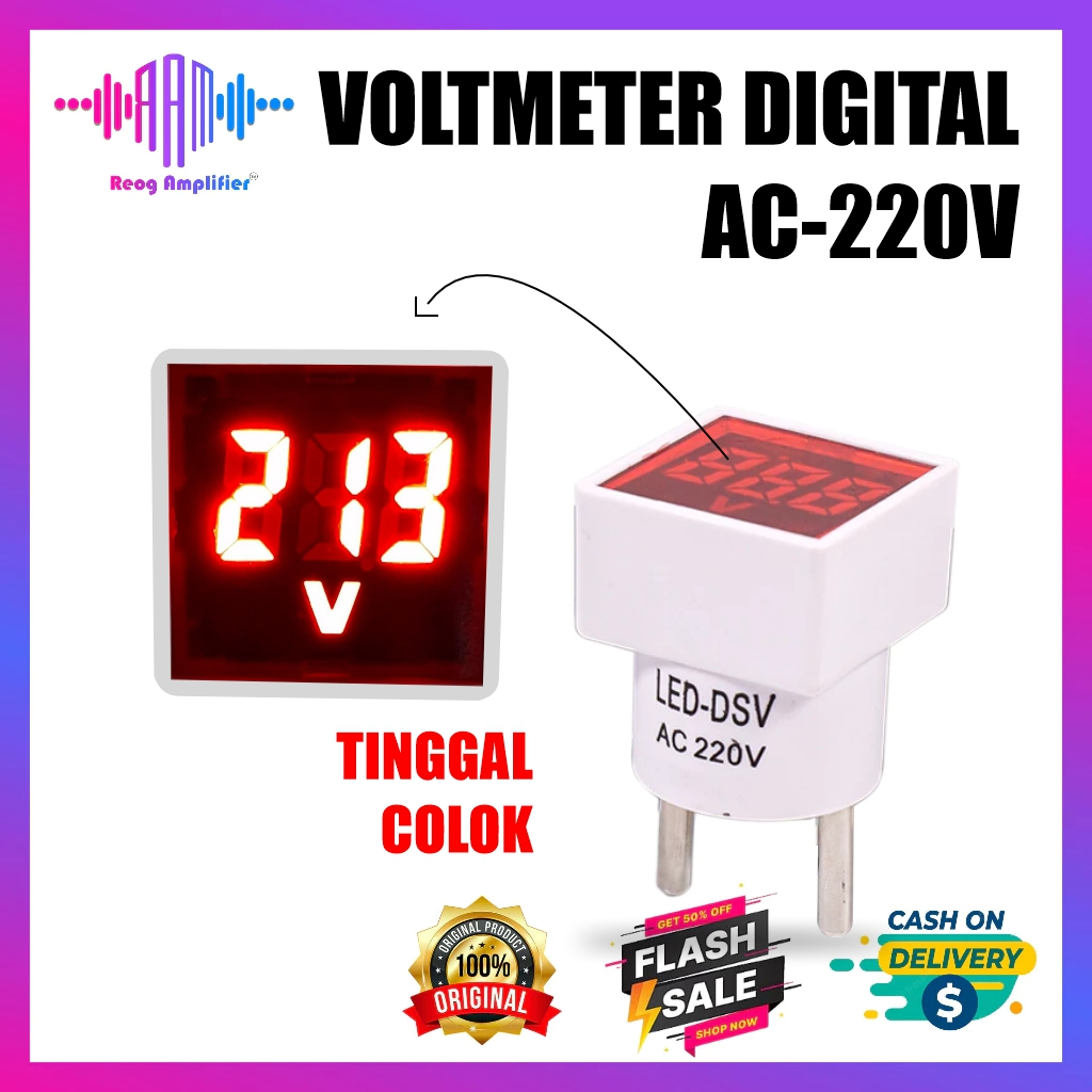 Voltmeter Colok Volt Meter Digital / Volt Meter Digital AC 110V - 330V