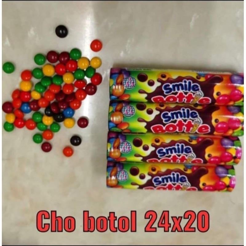 

COKLAT COMPUND BUTIRAN WARNA WARNI SMILE BOTTLE BOX ISI 24 PCS X 10GR