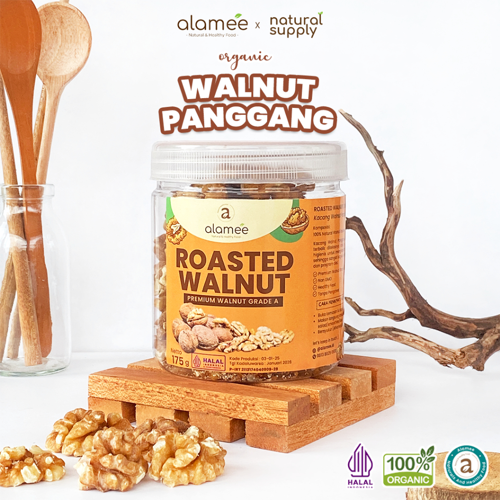 

ALAMEE Walnut Panggang Roasted Nut Kacang Otak Premium Renyah Organik 175 gram naturalsupply