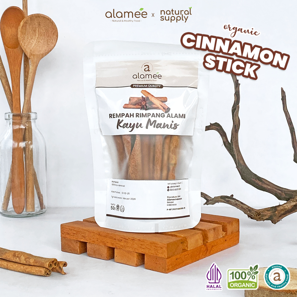 

ALAMEE Kayu Manis Batang Cinnamon Stick Rempah Rimpang Organik Alami Bumbu Masak Dapur Seasoning 50g