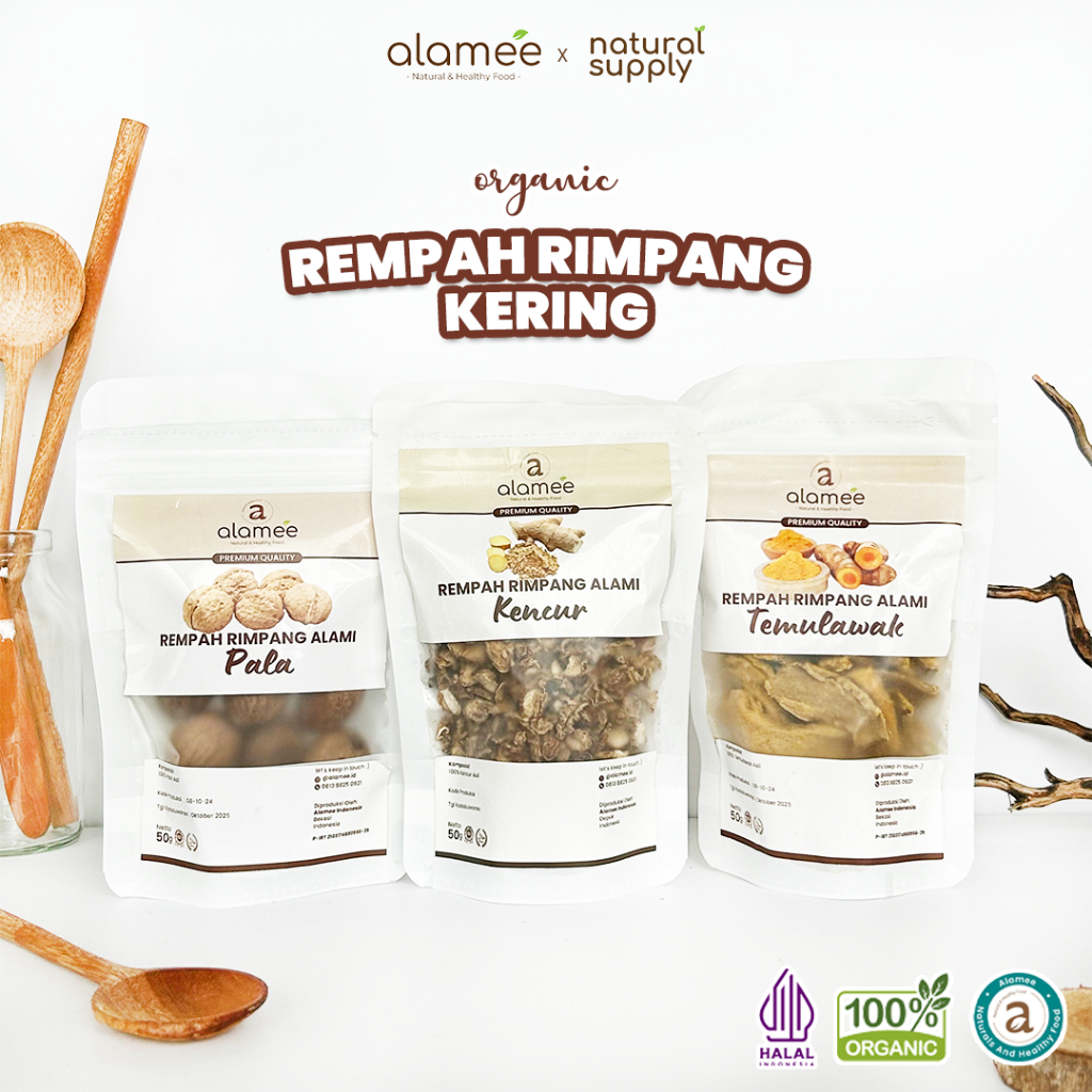 

ALAMEE Bumbu Dapur Rempah Kering 50gr Temulawak Jahe Kapulaga Ketumbar Lengkuas Kayu Manis Cengkeh naturalsupply