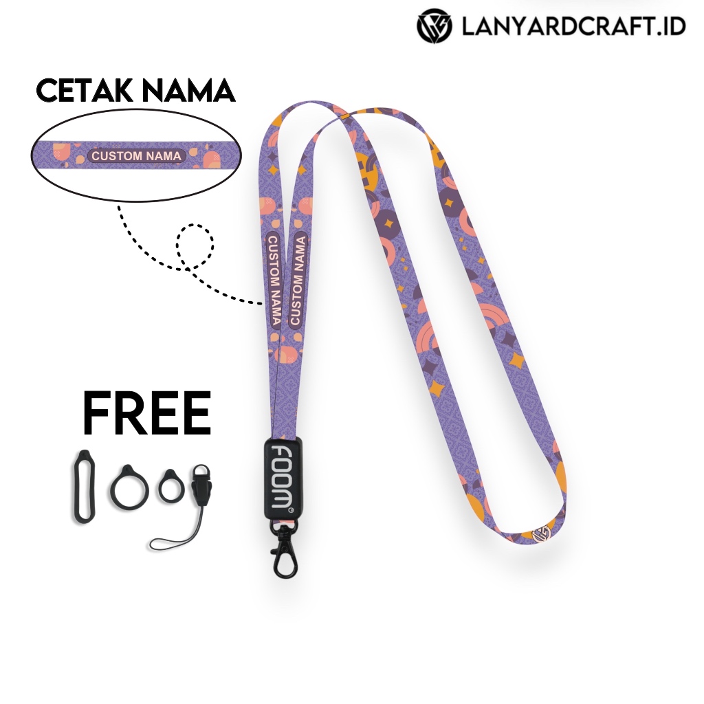 

Lanyard Custom Nama Aesthetic Series V5 1cm Various Type Gantungan Tali Lanyard Universal