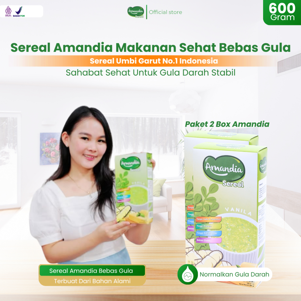 

Sereal Amandia Paket 2 Box Harga Lebih Hemat Sudah Halal & BPOM INDONESIA