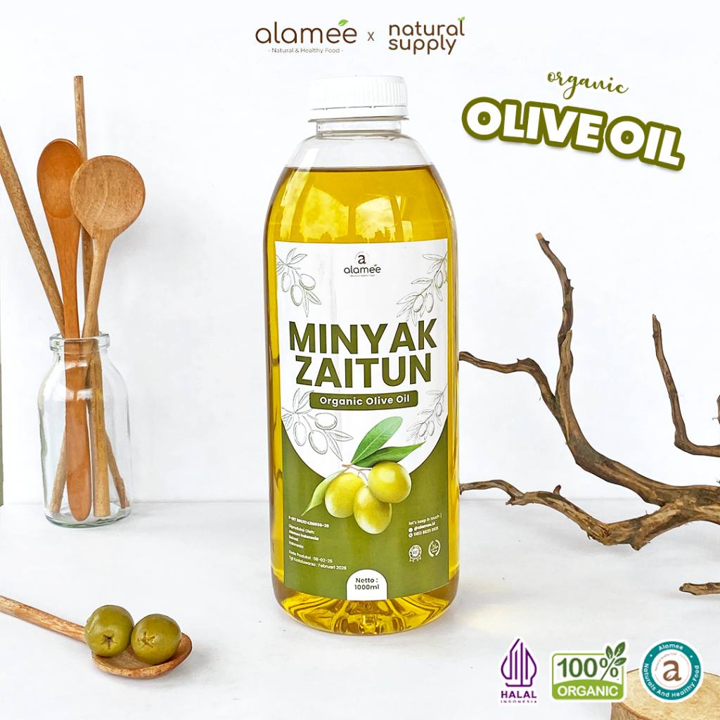 

ALAMEE Minyak Zaitun Untuk Diminum Masak Olive Oil Extra Virgin Organic Organik Murni Asli EVOO