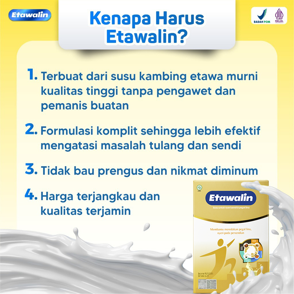 

GRA Etawalin : Susu Kambing Etawa Untuk Mendukung Fungsi Tulang Dan Sendi Isi 200 Gram