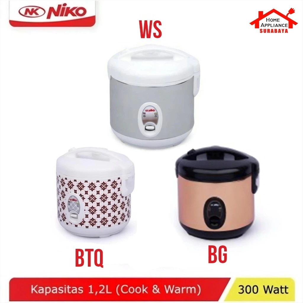 NIKO NK-12 BG / NK 12 BTQ RICE COOKER 1,2 LITER NIKO MOTIF BATIK MURAH ORIGINAL