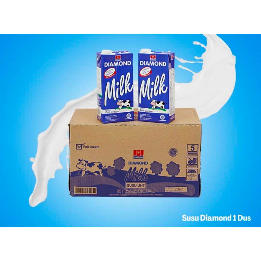

1Dus Diamond Milk UHT Full Cream (1 Liter Susu X12 Pcs)
