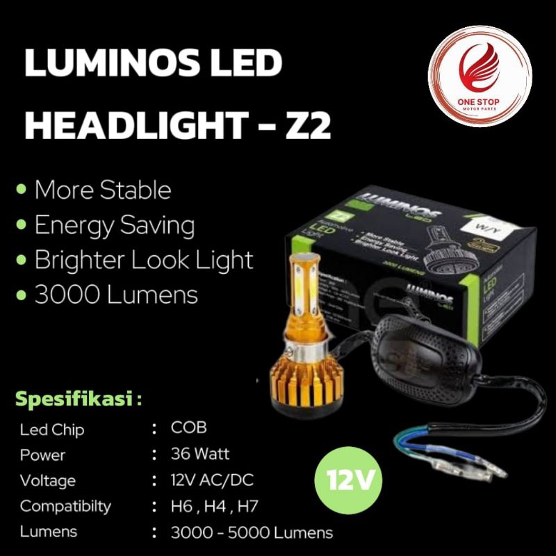 Lampu Depan LED LuminosLed Z2 2 Warna Putih Kuning Semua Motor