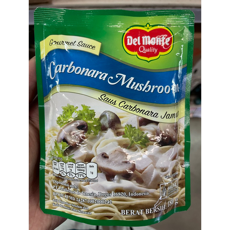 

Delmonte Saus Pasta Carbonara Mushroom 180g