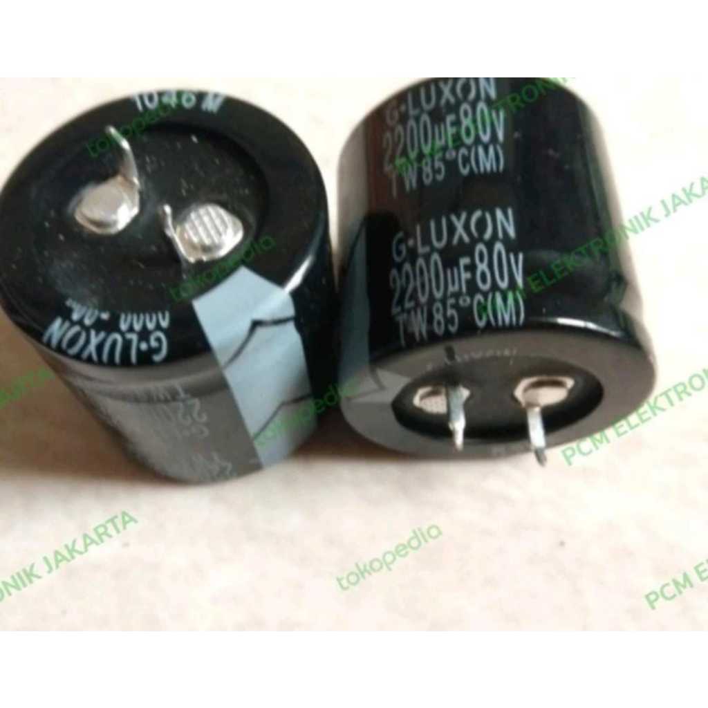 RE3872 elco 2200uf 2200 uf 80v 80volt 80 v volt gluxon by PCM LTC GLODOK
