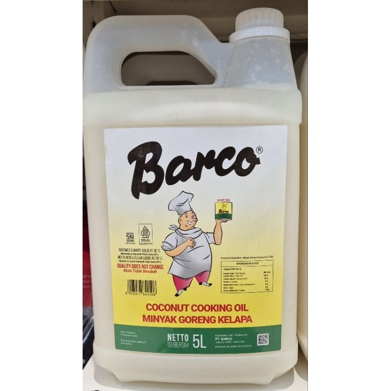 

Minyak Goreng Kelapa BARCO Coconut Cooking Oil 5 Liter - HK, LM.