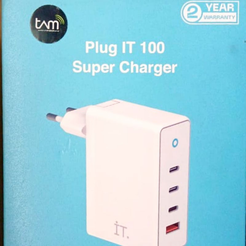 IT 100W Super Charger Type C USB Plug Original Garansi Resmi Fast Charging Casan 4 Port