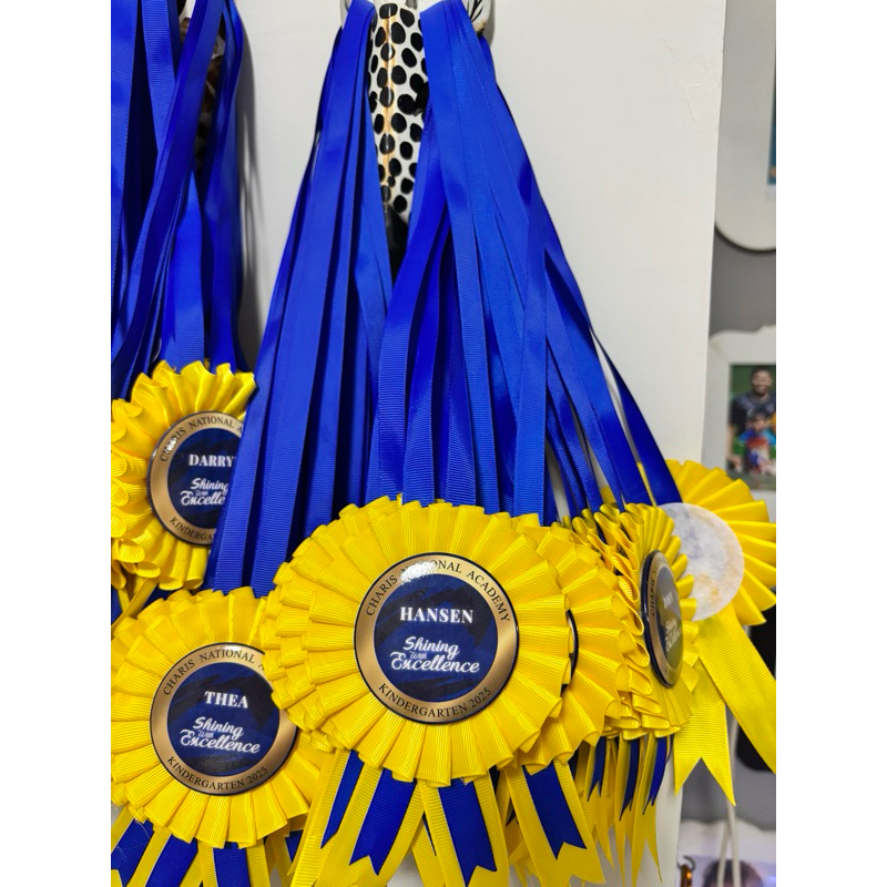Ribbon Medal Award, Rossete birthday brooch, graduation medal, winner medal, medali wisuda, medali l