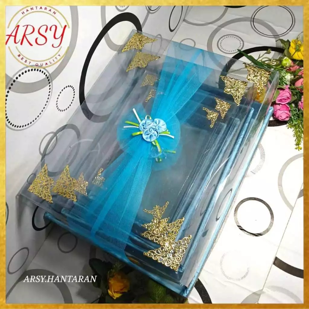 

Kotak Mika Seserahan Satu Set Isi 4 Box Hantaran Ukuran S M L XL Full Hiasan Mudah Pemasangan