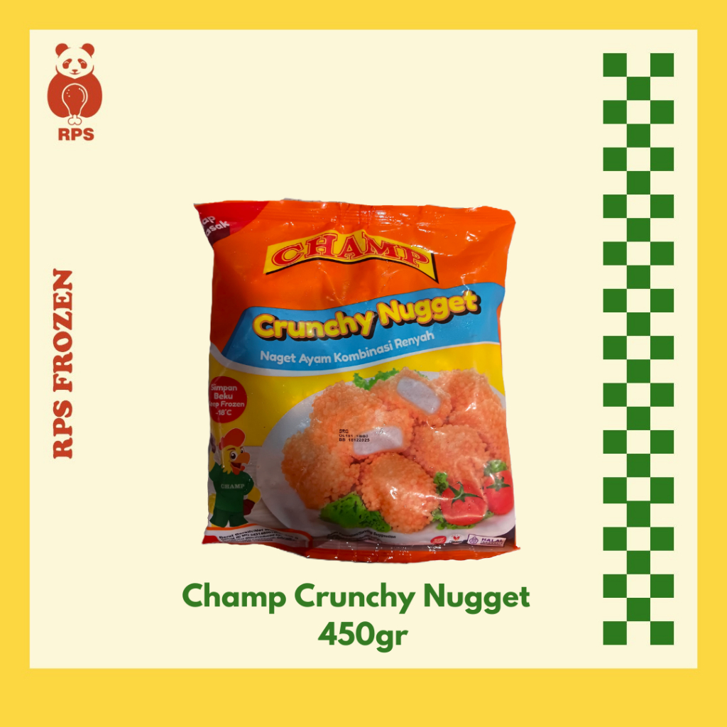 

Champ Crunchy Chicken Nugget 450gr, Nugget Ayam Champ 450gr