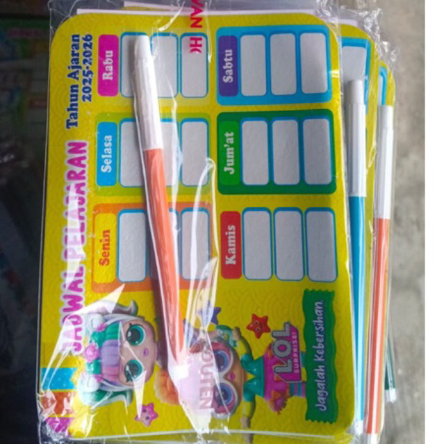 

Jadwal Pelajaran Plus Spidol Warna