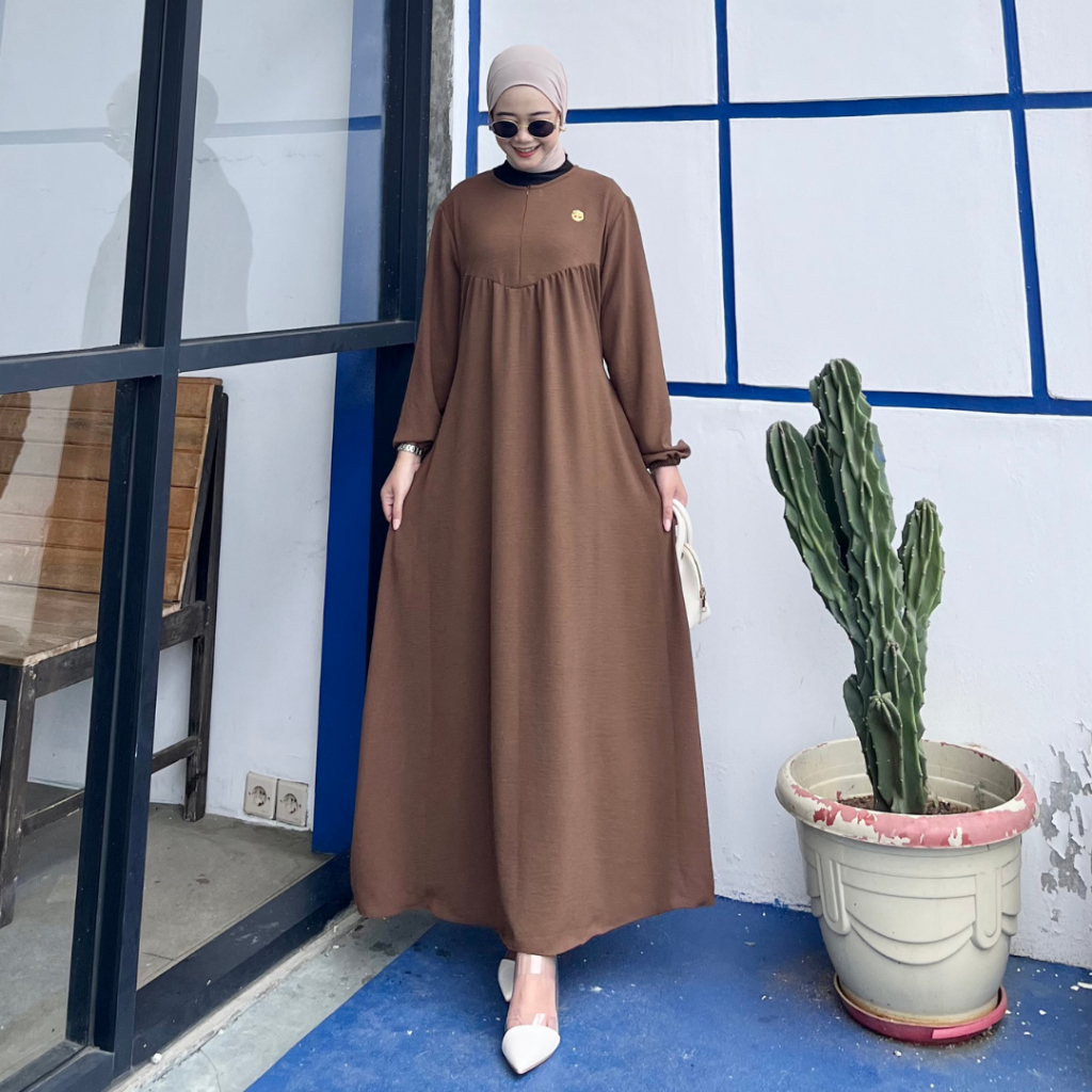 KENAN GAMIS Aira series Polos Dewasa Bahan Crinkle Airflow Premium Busui Friendly Rempel dada