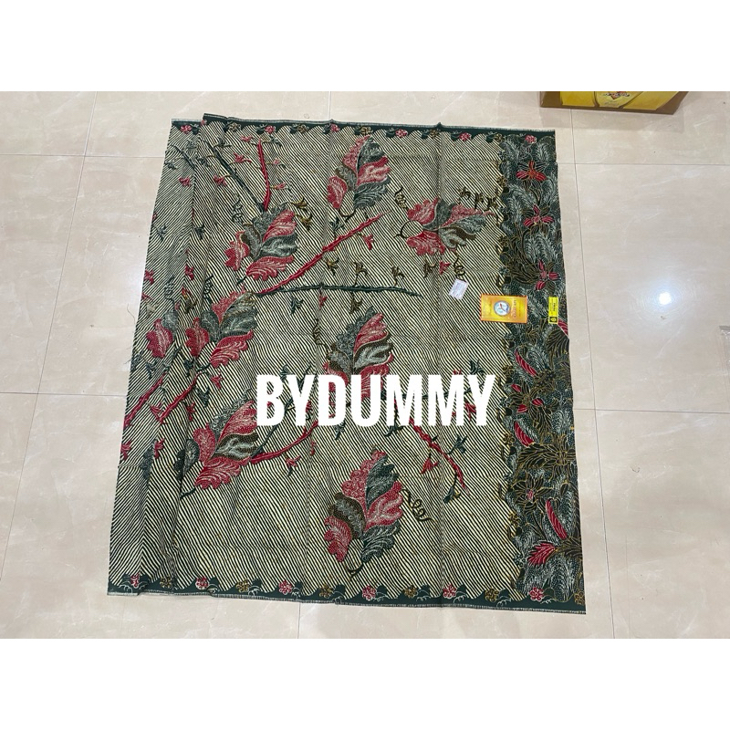 Sarung Batik Pekalongan Iskandartex merk Kapal Api halus warna hijau motif kembang semi garis belom 