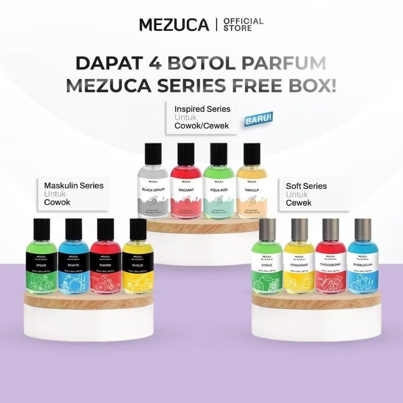 DAPAT 4 PARFUM MEZUCA 30ml EAU DE PARFUM FREEBOX - PARFUM UNISEX - PARFUM TAHAN LAMA