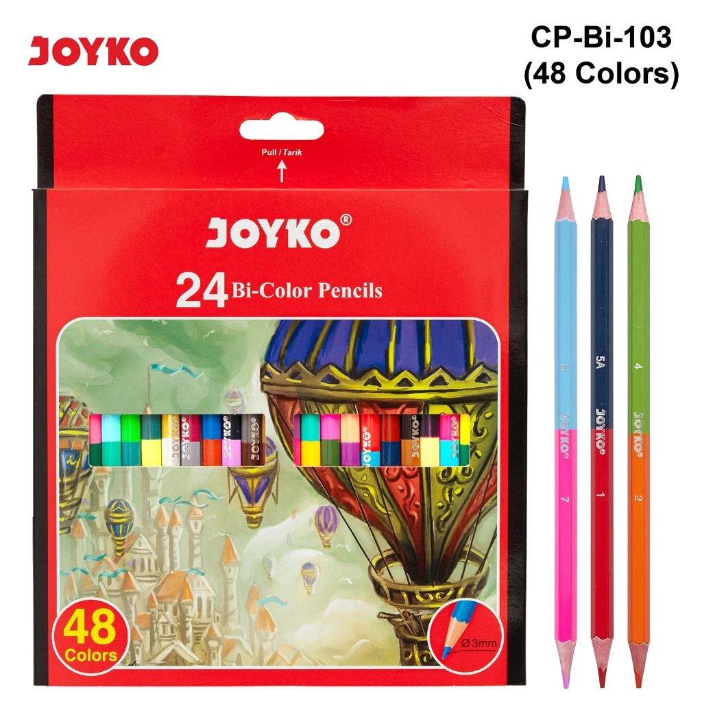 

TBMO Pensil Warna BI-COLOR Joyko 2 Sisi 24 Warna CP-BI103