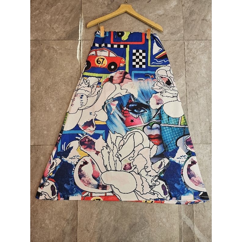 Rok bangkok print motif branded