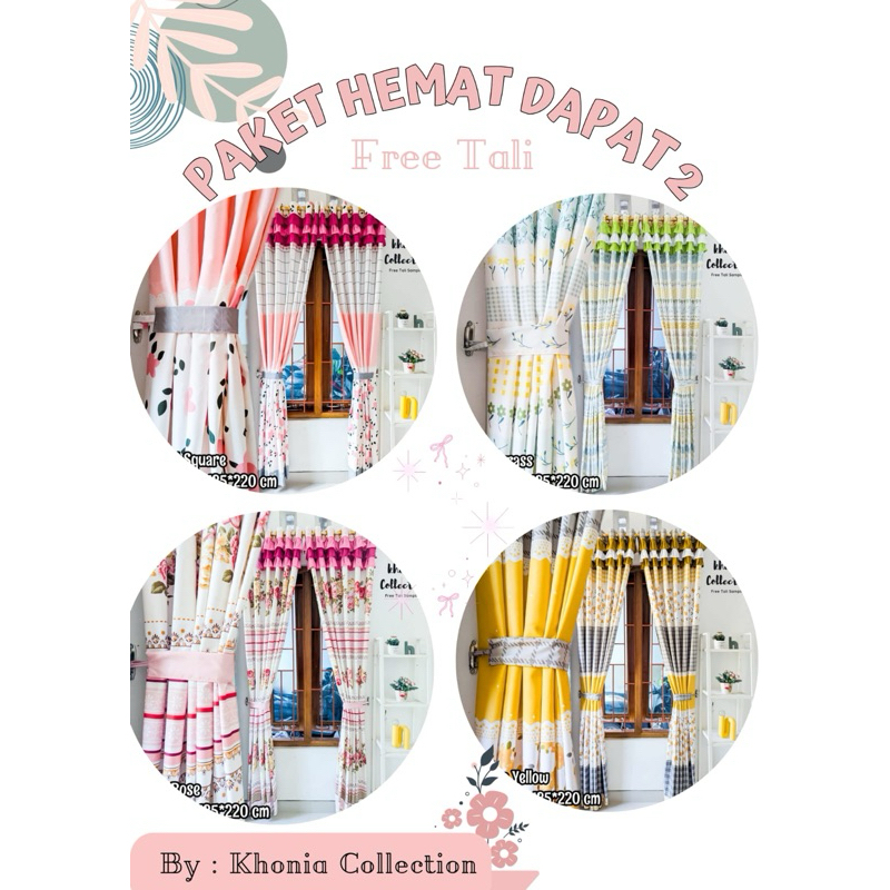 PAKET HEMAT DAPAT 2 PCS GORDEN PONY UNTUK PINTU DAN JENDELA 12 RING ( Free Tali Samping )