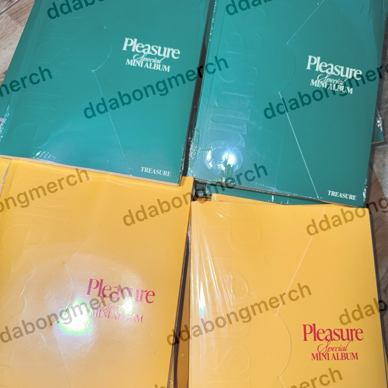 TREASURE - PLEASURE YELLOW GREEN VER SEALED HYUNSUK JIHOON JUNKYU YOSHI JAEHYUK ASAHI DOYOUNG HARUTO