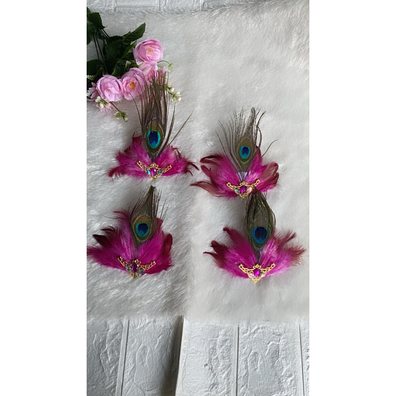 bros bulu merak/beos dada bulu merak/bros simpel bulu merak/bros udeng