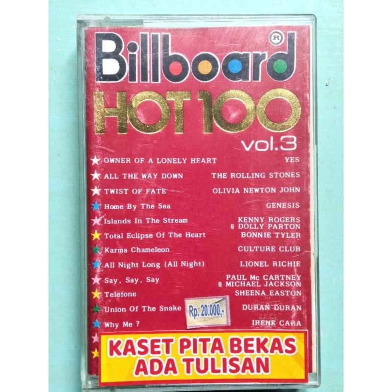 kaset pita bekas Billboard hot 100 vol 3
