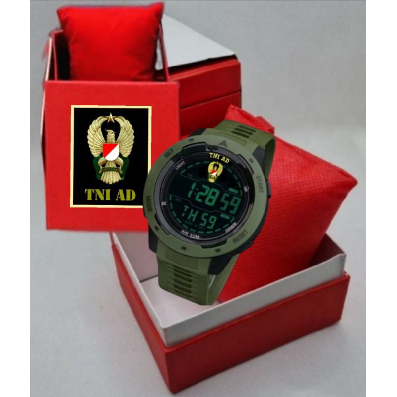 Jam tangan digital logo TNI