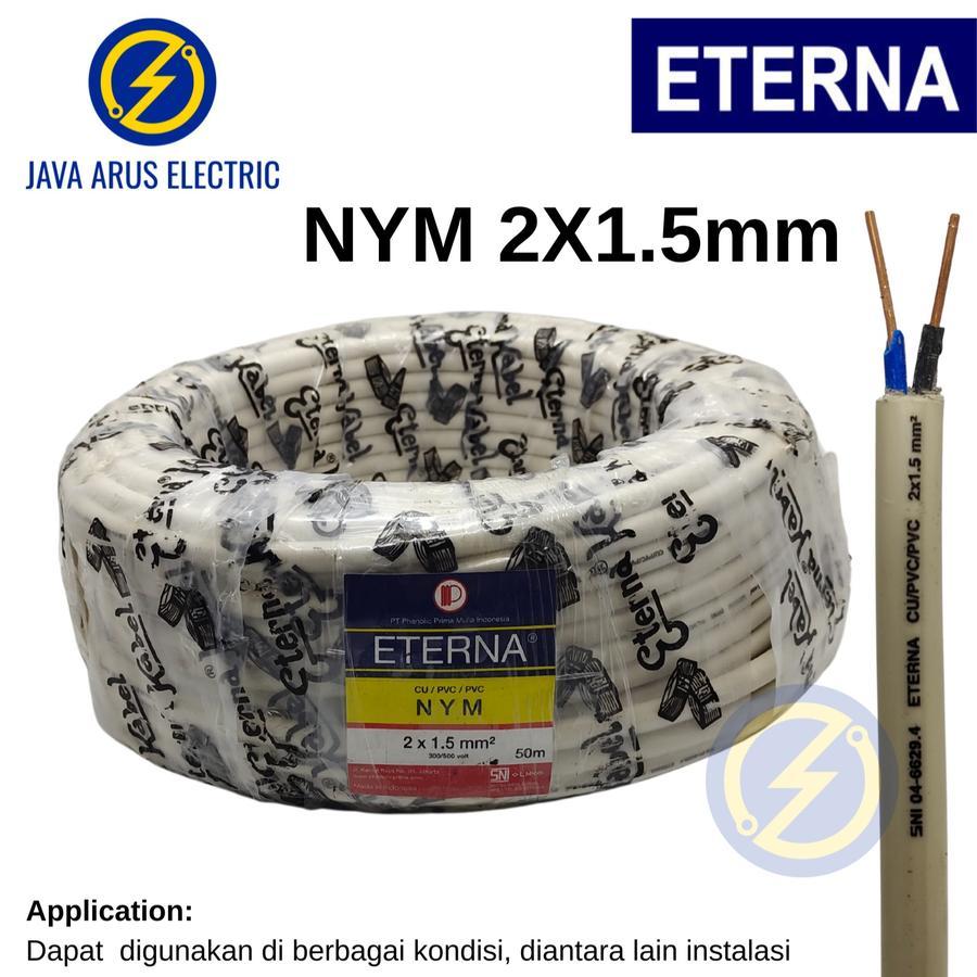 Kabel ETERNA 2x1.5 mm KAWAT TEMBAGA NYM Meteran Kabel ETERNA 2x1,5 Kawat Tembaga NYM meteran (harga 