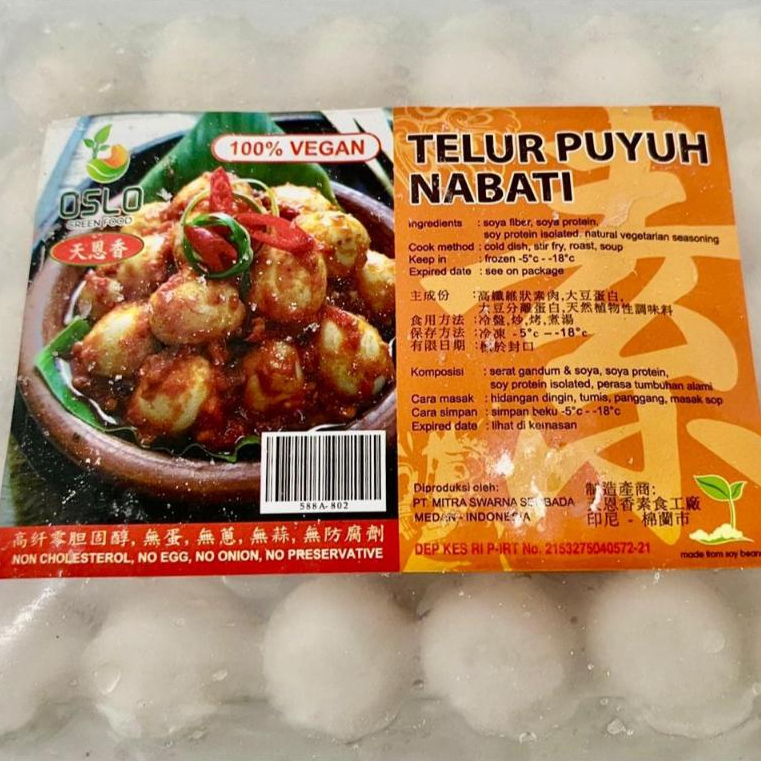 

Vegetarian Telur Puyuh Nabati Vegan OSLO isi 6pcs