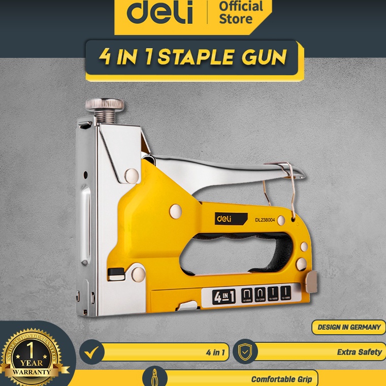 

Deli Tools Staples Tembak Stapler Gun Tacker 4 in 1 DL2384 KODE Q2V9