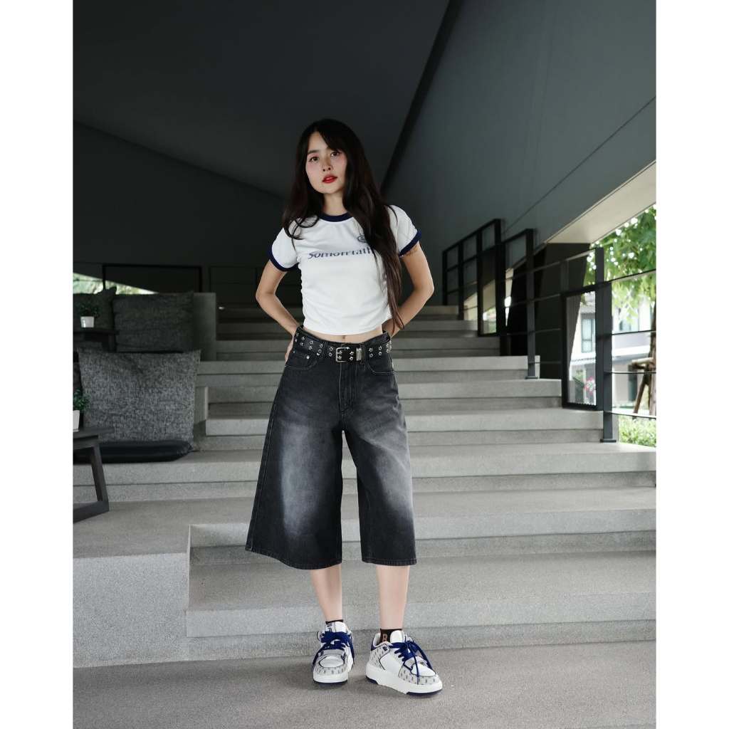 Highwaist Kulot Retro 7/8 Loose Jeans Pria Wanita - Celana Jeans Panjang Wanita -  Kulot Jeans