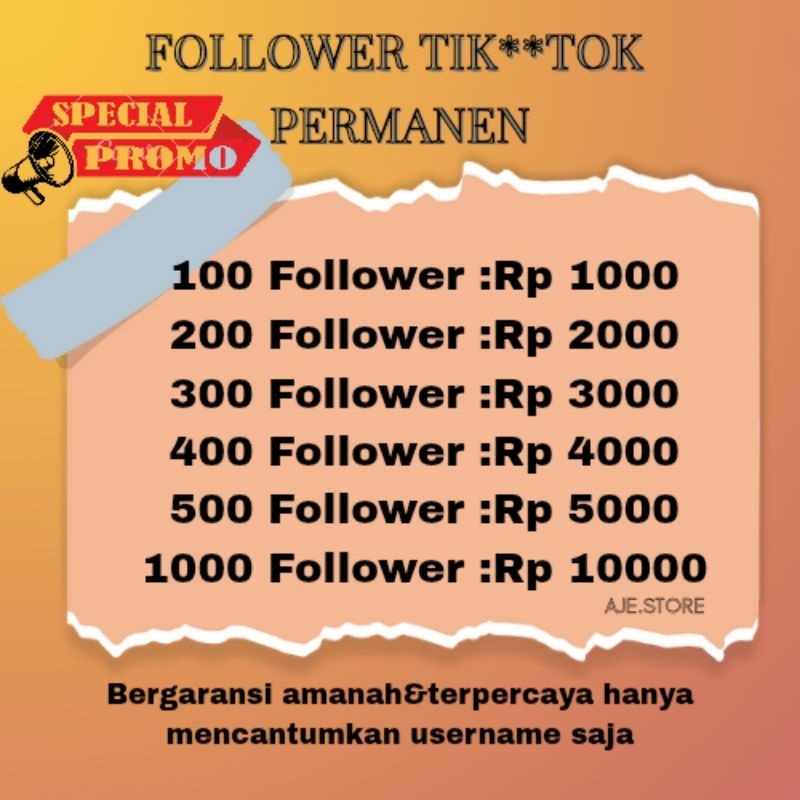 Followers Tik**Tok Permanen Real Aktif Bergaransi