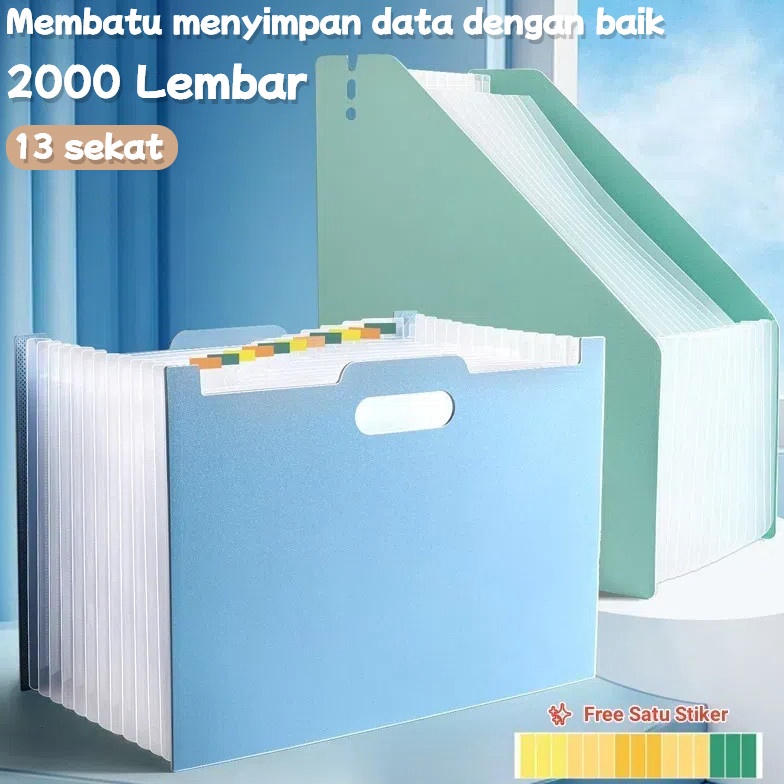 

KODE L72V Standing File A4 FREE STIKER Tas Dokumen File Keeper 13 Sekat ATK File Folder Document Bag Expanding Folder Organizer Map Kerja Clear Holder Meja Tempat Penyimpanan Berkas Kertas Ujian Map Akordeon Sekolah Kantor Pelajar