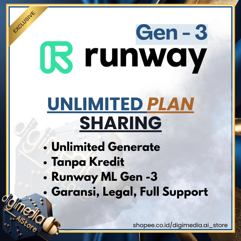 RUNWAYML UNLIMITED Plan l Runway ML Premium | Kemampuan menghasilkan video dari teks.