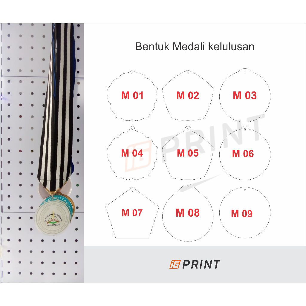 MEDALI KELULUSAN SEKOLAH/MEDALI WISUDA/MEDALI AKRILIK RESIN